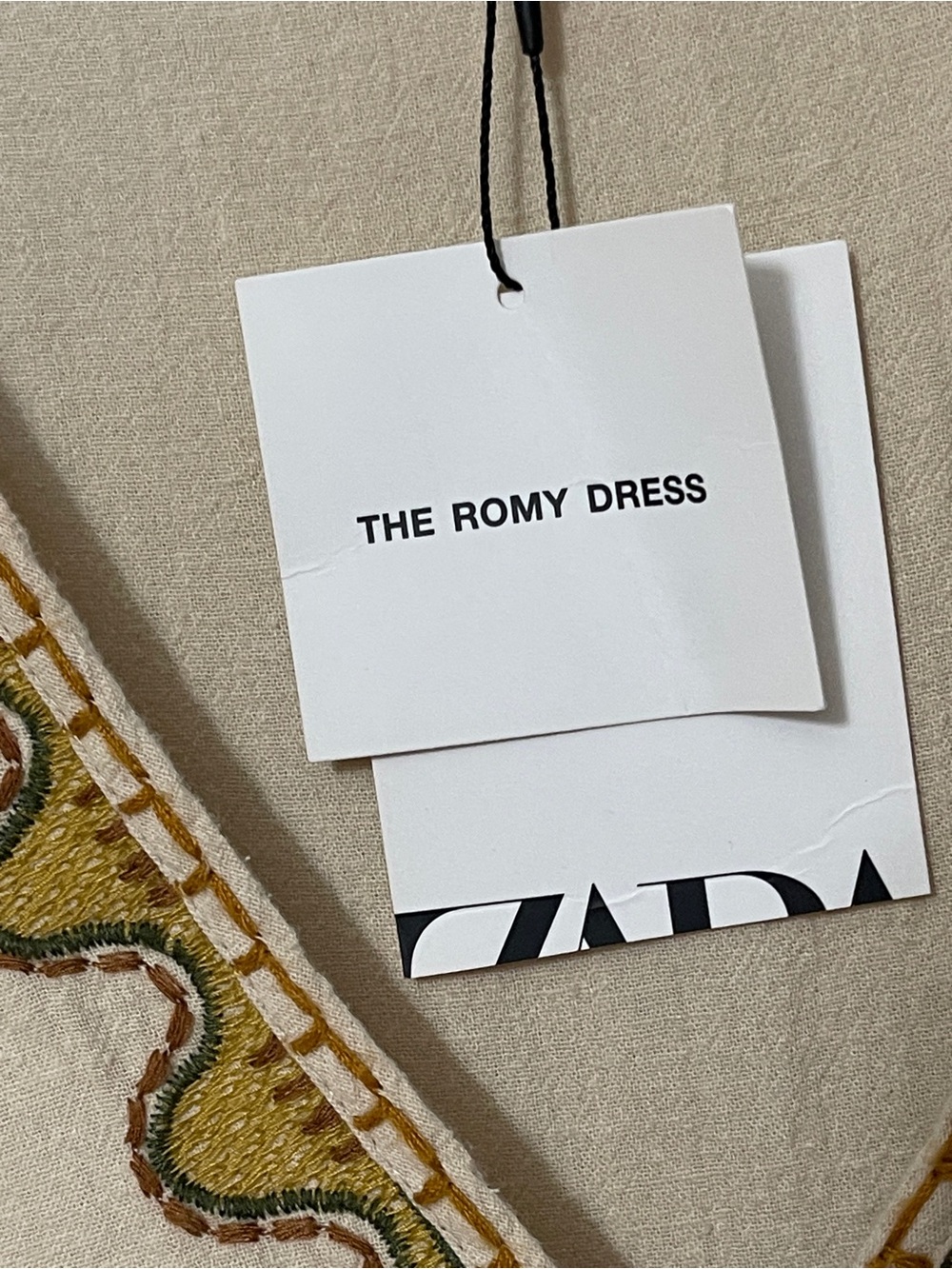 ZARA "The Romy" Embroidered Cotton Linen Blend Dress Floral Boho Size XL NWT - Picture 7 of 14